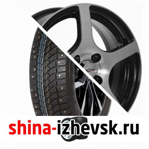 Колесо в сборе Viatti Brina Nordico (V-522) 185/65 R15 T 88 + X-trike X118 6xR15 4×100 ET45 DIA60.1 Черный глянцевый с полированной лицевой поверхностью в Ижевске